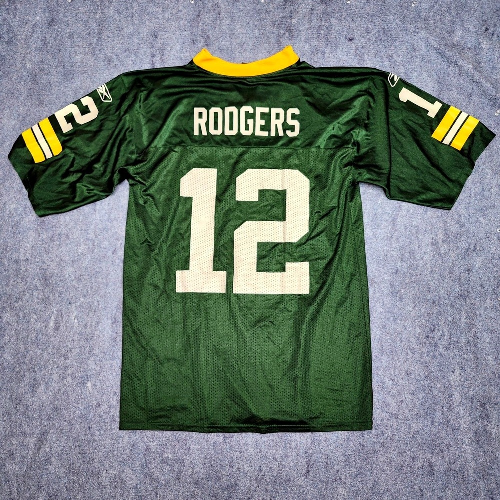 Reebok NFL Green Bay Packers Aaron Rodgers #12 Jersey Green Mens Medium